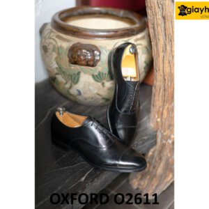 Giày tây buộc dây oxford nam màu đen đơn giản O2611 004