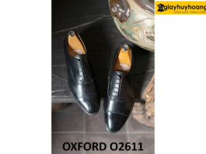Giày tây buộc dây oxford nam màu đen đơn giản O2611 001