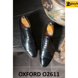 Giày tây buộc dây oxford nam màu đen đơn giản O2611 001