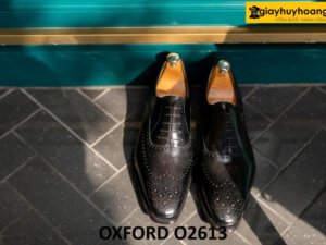 Giày da oxford nam đục lỗ wingtips cao cấp O2613 001