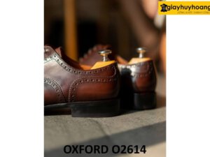 Giày da oxford nam màu nâu full brogues cuốn hút O2614 003