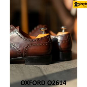 Giày da oxford nam màu nâu full brogues cuốn hút O2614 003