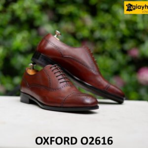 Giày công sở oxford nam đỏ đô mạnh mẽ O2616 005