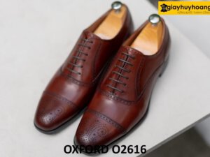 Giày công sở oxford nam đỏ đô mạnh mẽ O2616 001