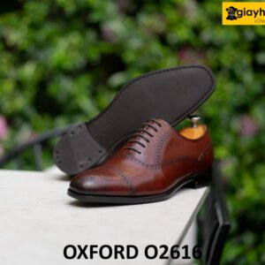 Giày công sở oxford nam đỏ đô mạnh mẽ O2616 004