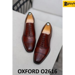 Giày công sở oxford nam đỏ đô mạnh mẽ O2616 002
