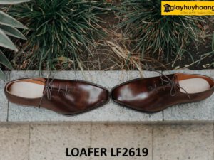Giày oxford nam màu nâu da trơn đế da bò cao cấp O2619 003