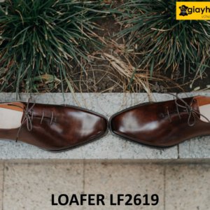 Giày oxford nam màu nâu da trơn đế da bò cao cấp O2619 003