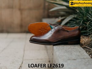 Giày oxford nam màu nâu da trơn đế da bò cao cấp O2619 002