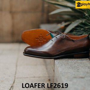 Giày oxford nam màu nâu da trơn đế da bò cao cấp O2619 002
