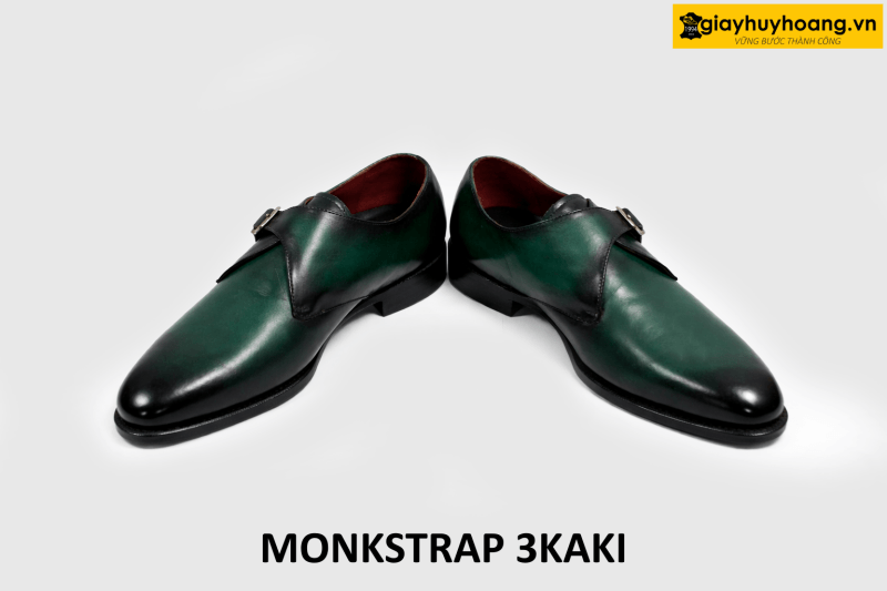 ban-giay-da-nam-cong-so-monkstrap-3kaki-002 Giày da nam size 37 màu xanh lá mũi đen Monkstrap 3KAKI 004