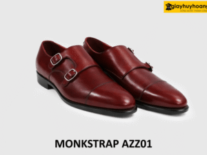 Giày da nam công sở màu đỏ đô Monkstrap AZZ01 005