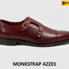 Giày da nam công sở màu đỏ đô Monkstrap AZZ01 001