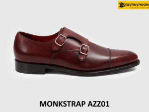 Giày da nam công sở màu đỏ đô Monkstrap AZZ01 001