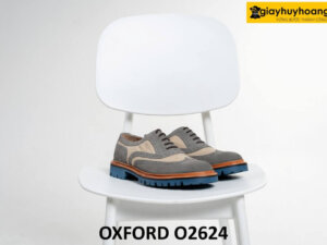 Giày tây nam oxford da lộn phối 2 màu O2624 004