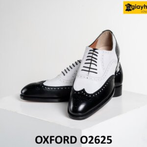 Giày tây nam oxford Wingtips cổ điển phối đen trắng O2625 001