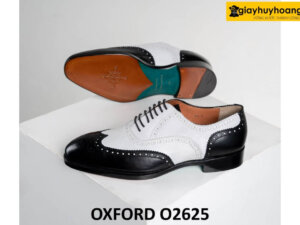 Giày tây nam oxford Wingtips cổ điển phối đen trắng O2625 005