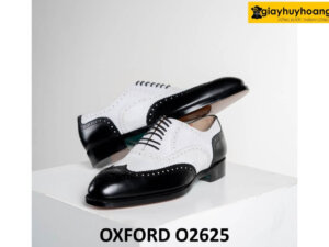 Giày tây nam oxford Wingtips cổ điển phối đen trắng O2625 004