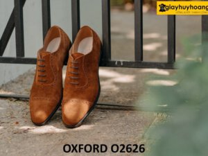 Giày oxford nam da lộn màu bò trẻ trung O2626 001