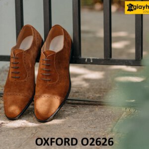 Giày oxford nam da lộn màu bò trẻ trung O2626 001