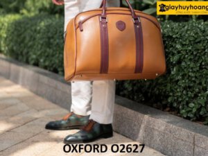 Giày oxford nam màu xanh lá patina đen O2627 003