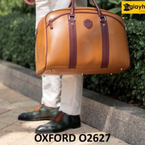 Giày oxford nam màu xanh lá patina đen O2627 003
