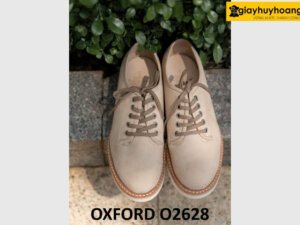 Giày oxford nam da lộn mũi tròn đế bằng O2628 001