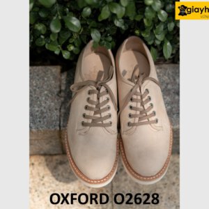 Giày oxford nam da lộn mũi tròn đế bằng O2628 001