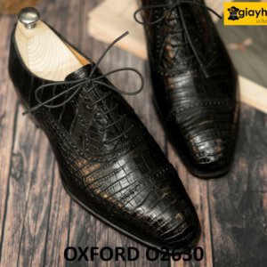 Giày oxford nam da cá sấu công sở màu đen O2630 003