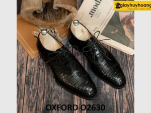 Giày oxford nam da cá sấu công sở màu đen O2630 001