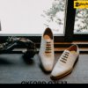 Giày tây oxford nam da cá sấu trắng bạch tạng O2633 001