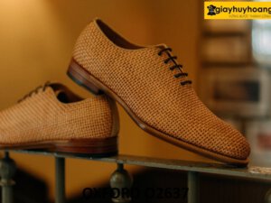 Giày tây nam oxford da đan xen thủ công cao cấp O2637 004