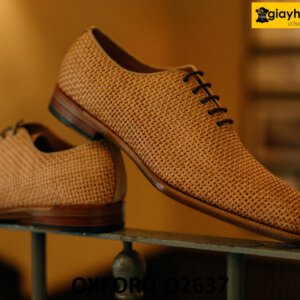 Giày tây nam oxford da đan xen thủ công cao cấp O2637 004