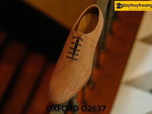 Giày tây nam oxford da đan xen thủ công cao cấp O2637 003