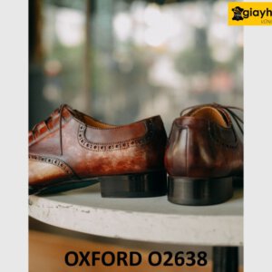 Giày da nam oxford nhuộm màu vàng patina nâu O2638 002