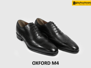 Giày da oxford nam đế khâu chỉ bền bỉ màu đen M4 004
