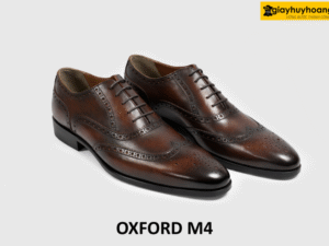 Giày tây oxford nam đục lỗ wingtips cánh chim M4 002