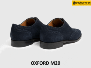 Giày tây oxford nam da lộn xanh navy cá tính M20 005