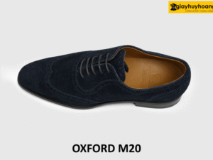 Giày tây oxford nam da lộn xanh navy cá tính M20 002