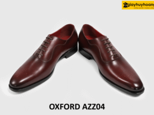 Giày oxford nam công sở đế da màu đỏ đô AZZ04 004