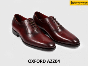 Giày oxford nam công sở đế da màu đỏ đô AZZ04 003
