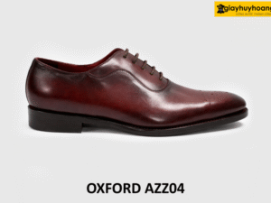 Giày oxford nam công sở đế da màu đỏ đô AZZ04 001