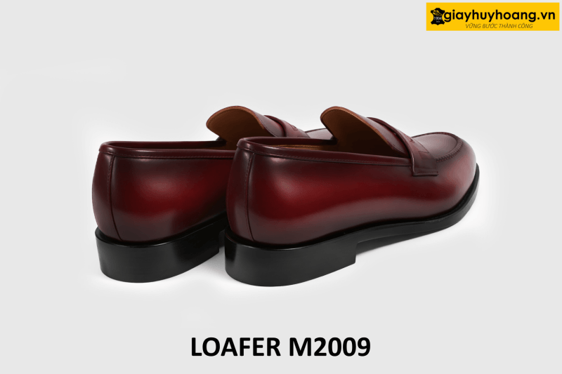 ban-giay-da-nam-luoi-loafer-m2009-001 Giày loafer lười nam màu nhuộm thủ công đỏ đô M2009 005