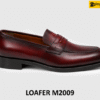 Giày loafer lười nam màu nhuộm thủ công đỏ đô M2009 001