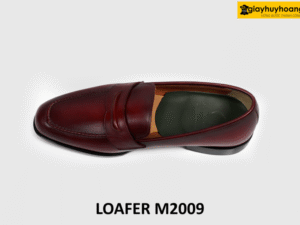 Giày loafer lười nam màu nhuộm thủ công đỏ đô M2009 002