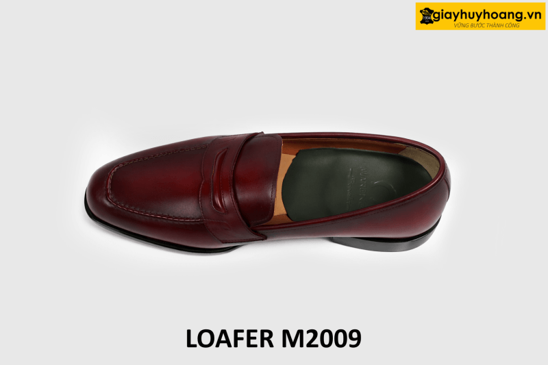 ban-giay-da-nam-luoi-loafer-m2009-006 Giày loafer lười nam màu nhuộm thủ công đỏ đô M2009 002