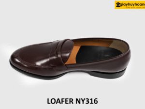 [Size 44] Giày lười loafer nam da bóng màu nâu NY316 002