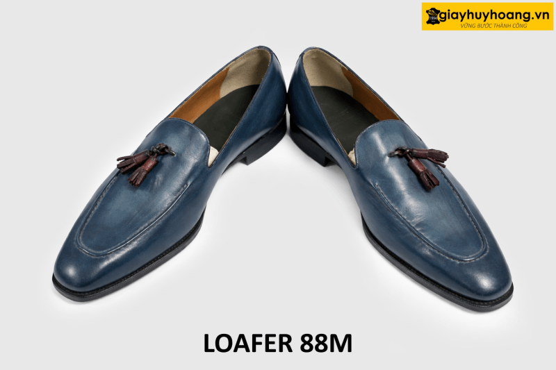 ban-giay-luoi-da-nam-xanh-loafer-88m-002 Giày lười loafer nam size chân to 47 xanh dương 88M 004