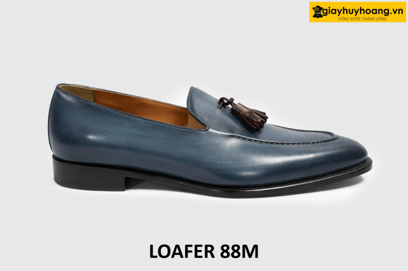 ban-giay-luoi-da-nam-xanh-loafer-88m-005 Giày lười loafer nam size chân to 47 xanh dương 88M 001