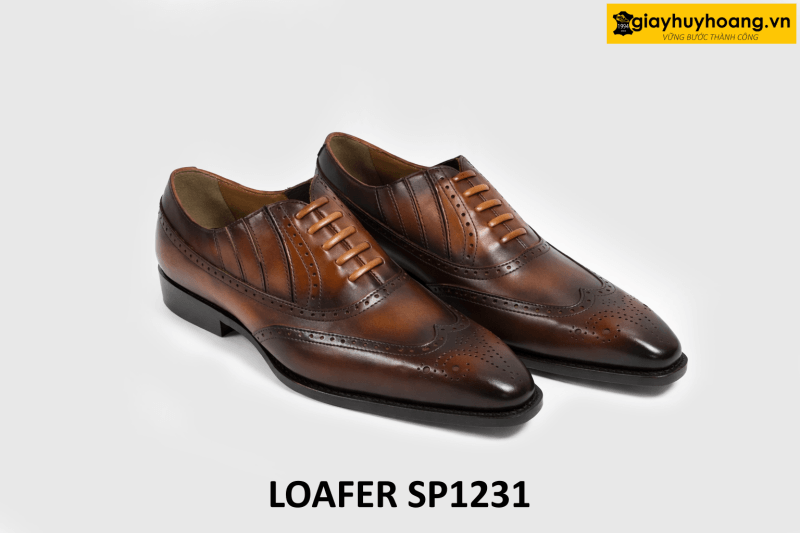 ban-giay-luoi-nam-cao-cap-loafer-sp1231-003 Giày lười loafer nam dạng buộc dây giả oxford SP1231 003